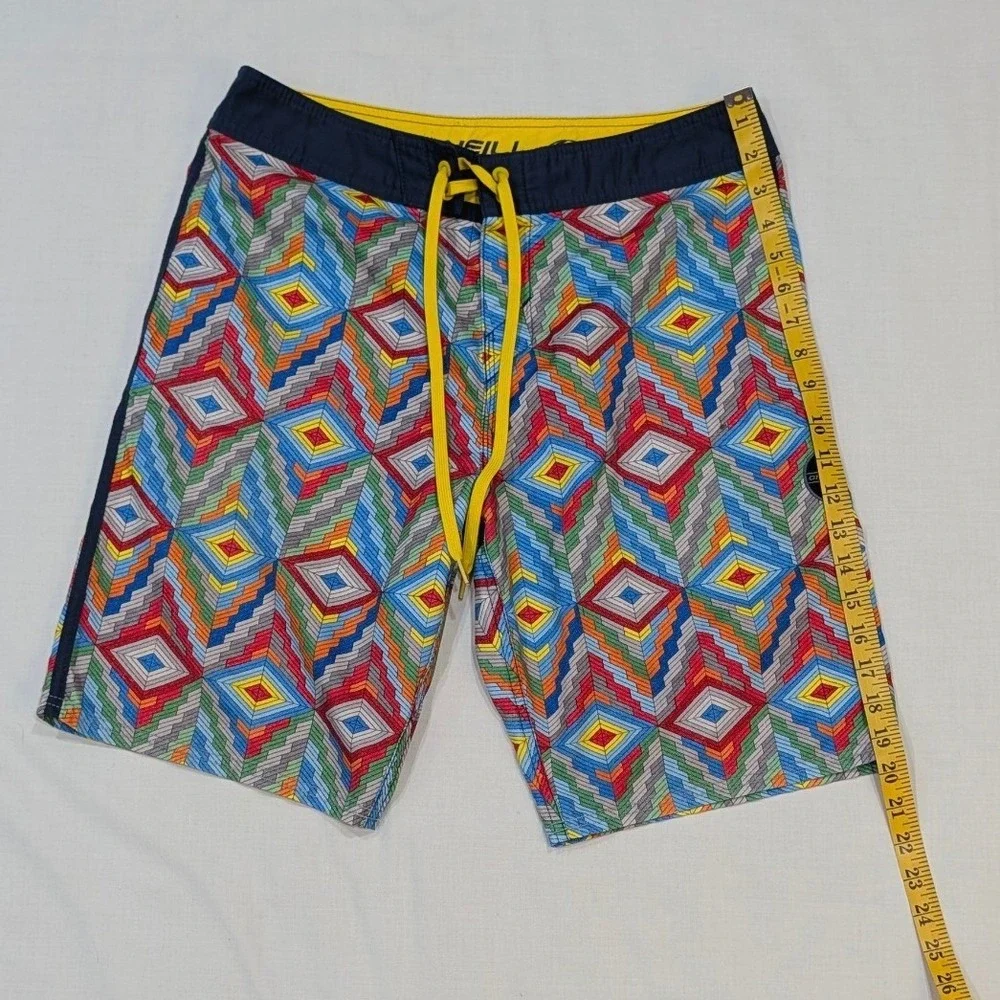 O'Neill Men's Geometric Diamond Print Board Shorts Multi-Color Size 31